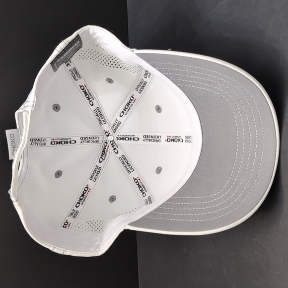 Choko Chevrolet White/ Gray Velcro Strap Back Hat. - Picture 6 of 8